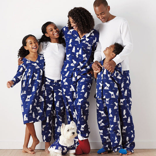 Home service suit, casual printed two-piece pajamas, parent-child wear