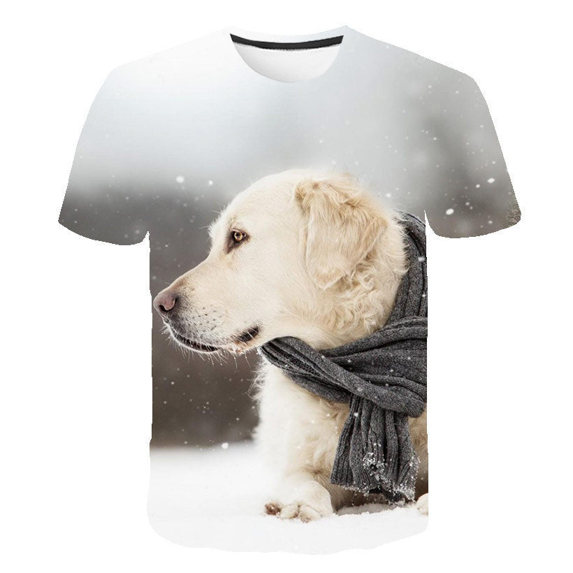 Digital Cartoon Print Loose Men's T-shirt