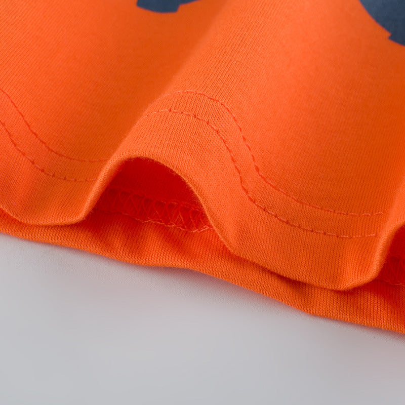 Boys Print Round Neck Short Sleeve T-shirt