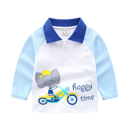 Boys autumn long-sleeved T-shirt children's POLO shirt