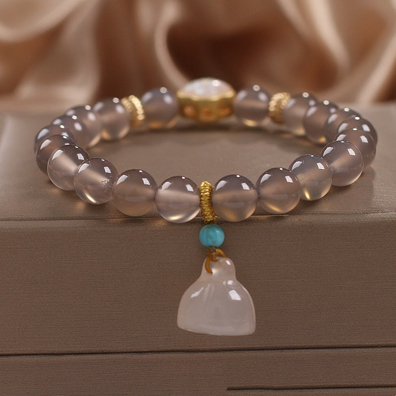 Special-interest Design Natural Gray Agate Bracelet