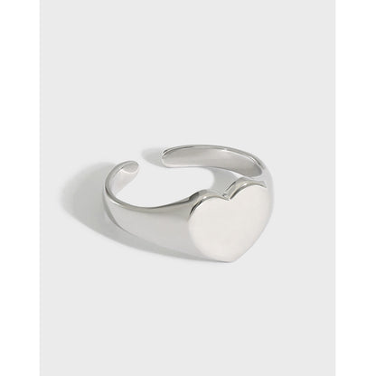 Sterling Silver Temperamental Minimalist All-match Heart-shaped Ring