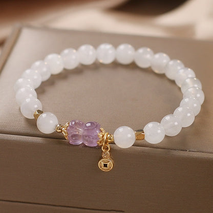 Money Drawing And Luck Changing Ethnic Style Natural White Moonlight Bracelet