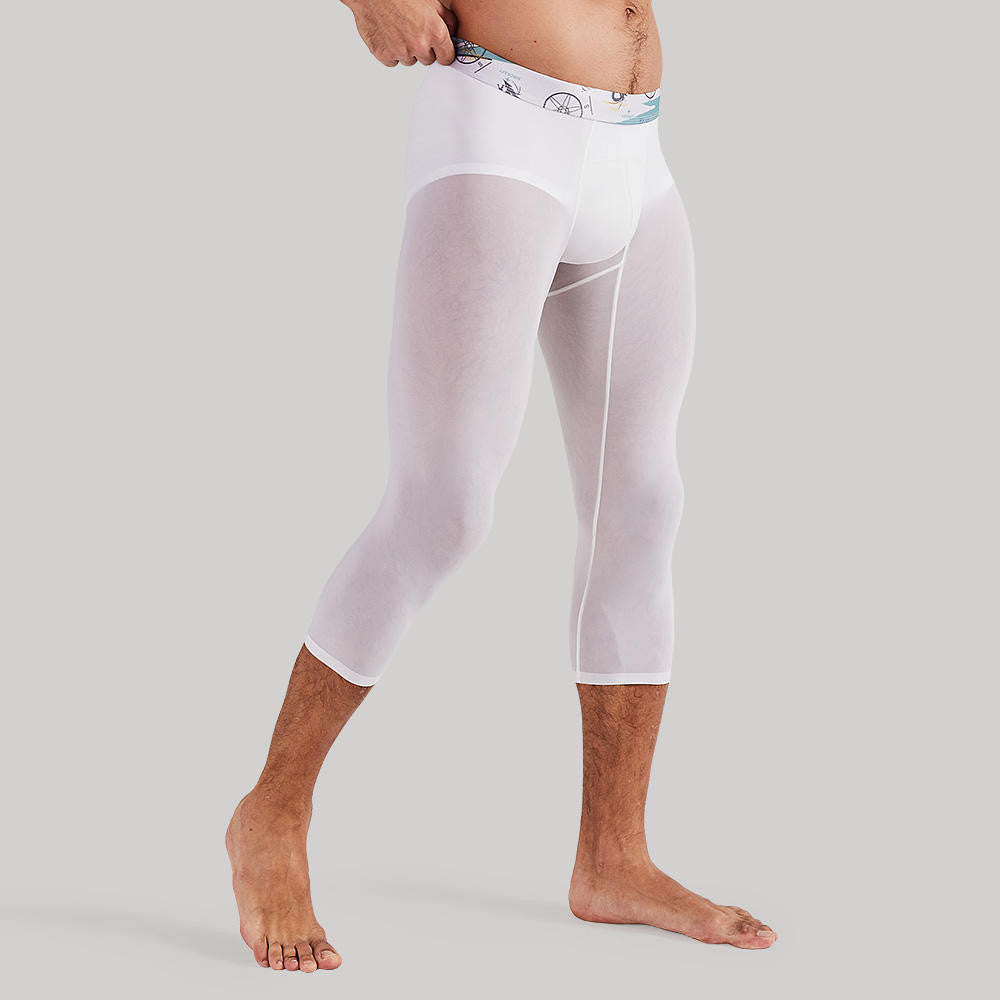 Seamless Men Tight Ice Silk Thin Leggings