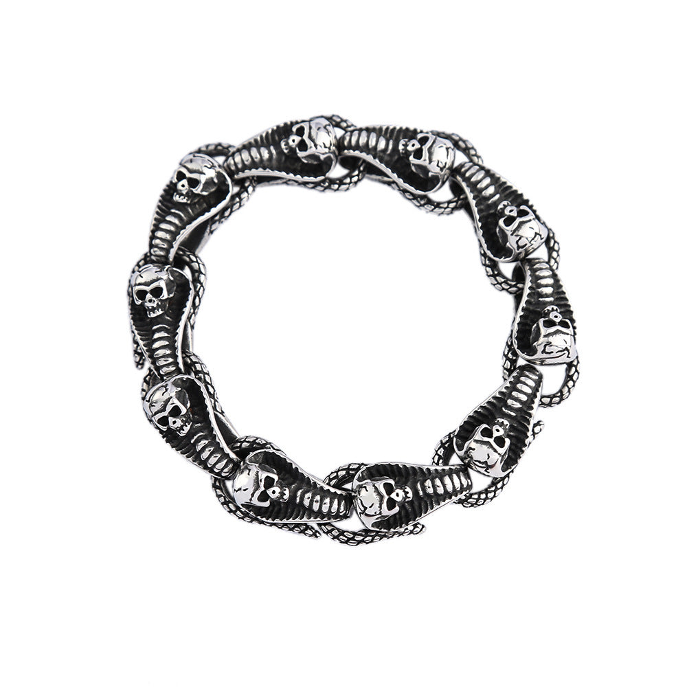 Titanium Steel Men's Fashion Skull Bracelet