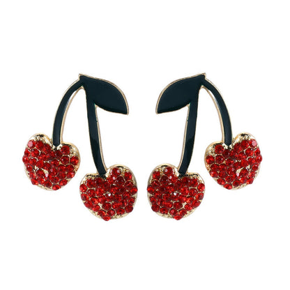 Female Summer Alloy Cherry-shaped Earrings