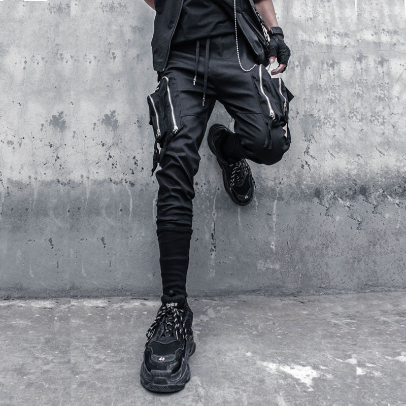 High Street Zipper Three-dimensional Big Pocket Cargo Pants