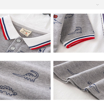 Summer Cartoon Animation Pattern Boy Casual Short Sleeve