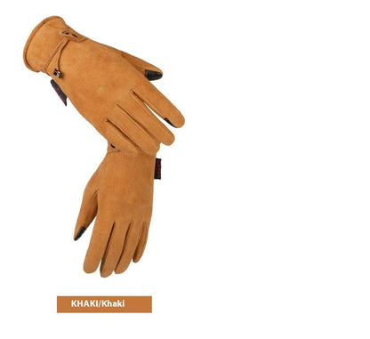 Genuine Leather Gloves Autumn-winter Warm And Thickening Non-slip Touch Screen Fashion