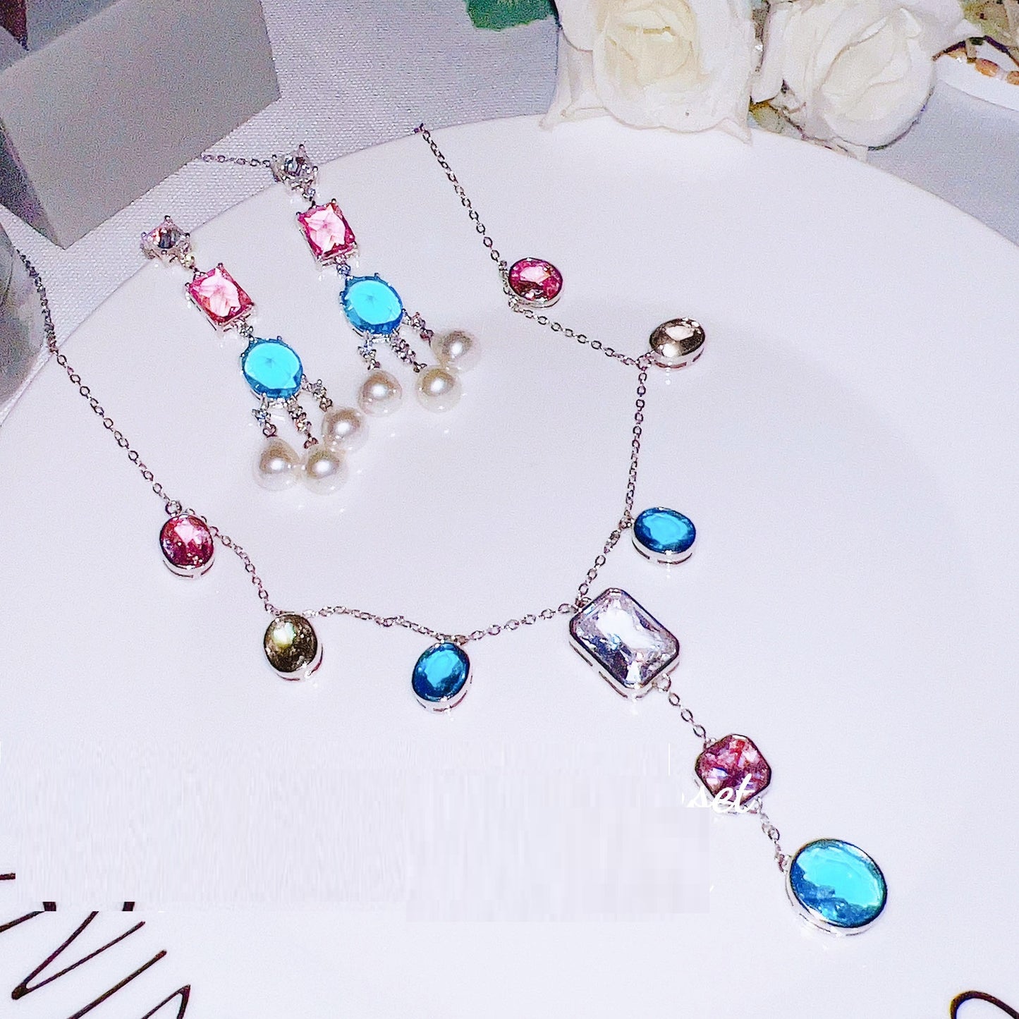 New Heavy Industry Fashion Colorful Gemstone Necklace