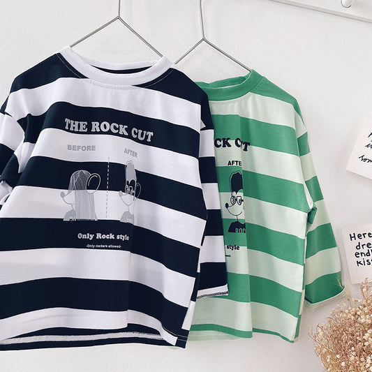 Boys Striped T-Shirt Thin Long Sleeve