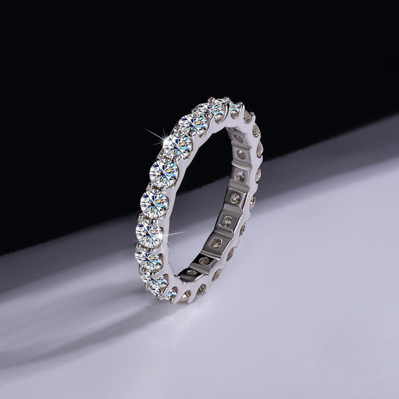 S925 Sterling Silver Moissanite Ring Women