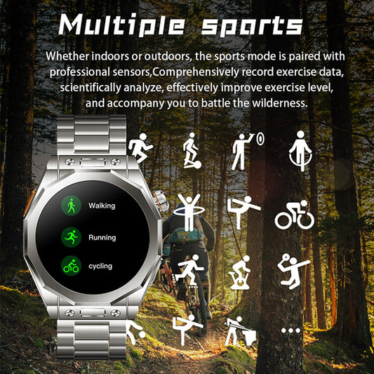 Smart Watch Waterproof GPS Track Outdoor Sports Three Strap Stainless Steel