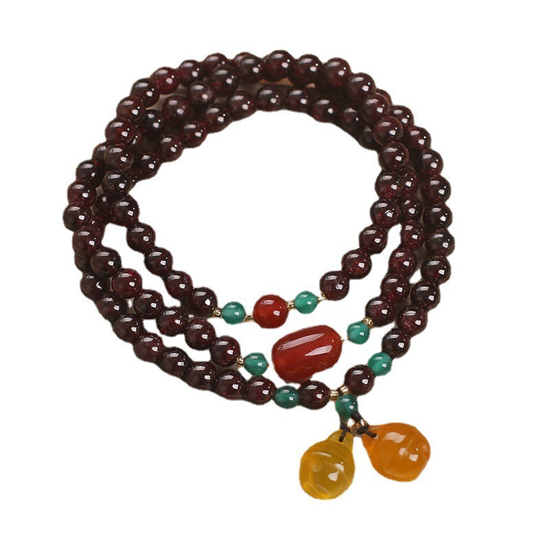 Natural Garnet Bracelet Women Lucky Beads