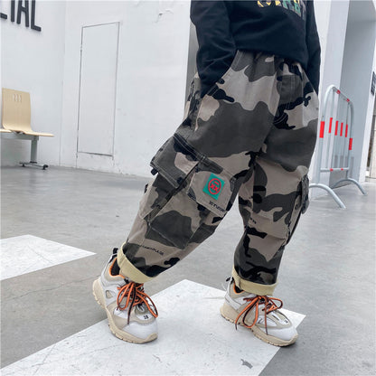 Boys autumn camouflage trousers