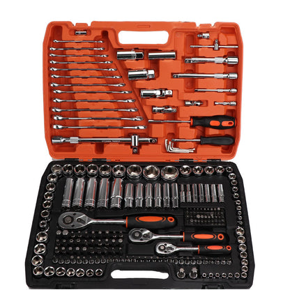 216 Pieces Ratchet Spanner Socket Set Metric 1/2" 1/4" 3/8" Bits Wrench Mechanic Kit For Car Repairing Tools with Carry Case