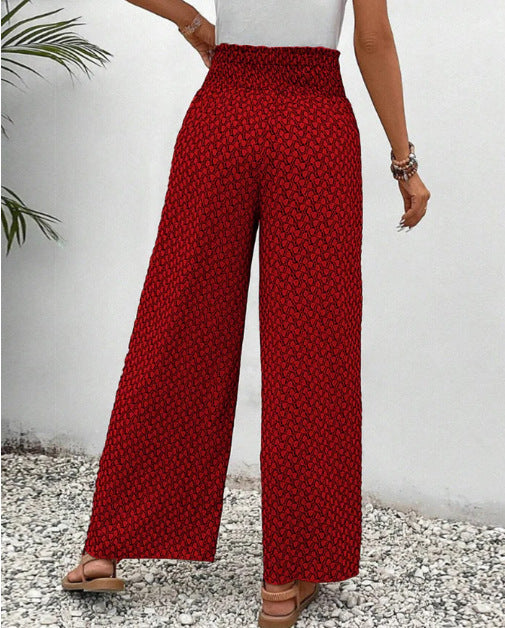 Ethnic Retro Urban Casual Loose Split Wide-leg Women's Trousers