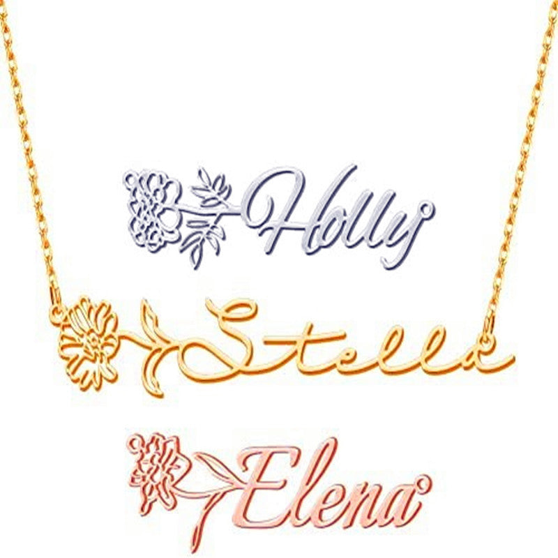 Stainless Steel English Letter Name Necklace