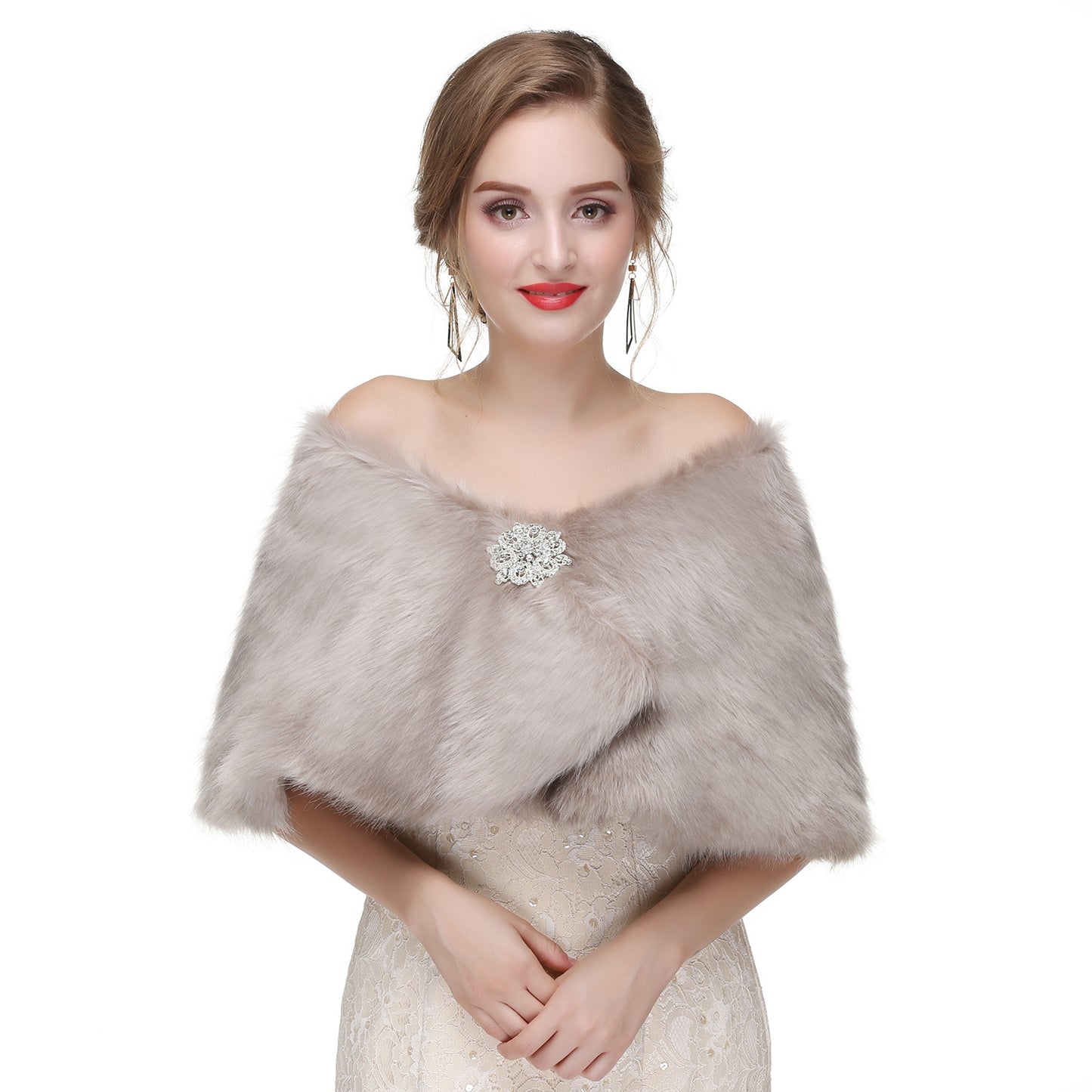 High-end Wedding Dress Winter Warm Fur Shawl