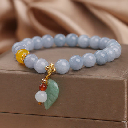 Aquamarine Bracelet Female Ins Special-interest Design Ethnic Style