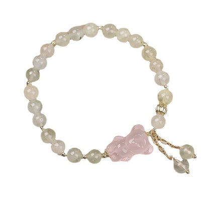 Natural Prehnite Beaded Bracelet Sweet And Cute