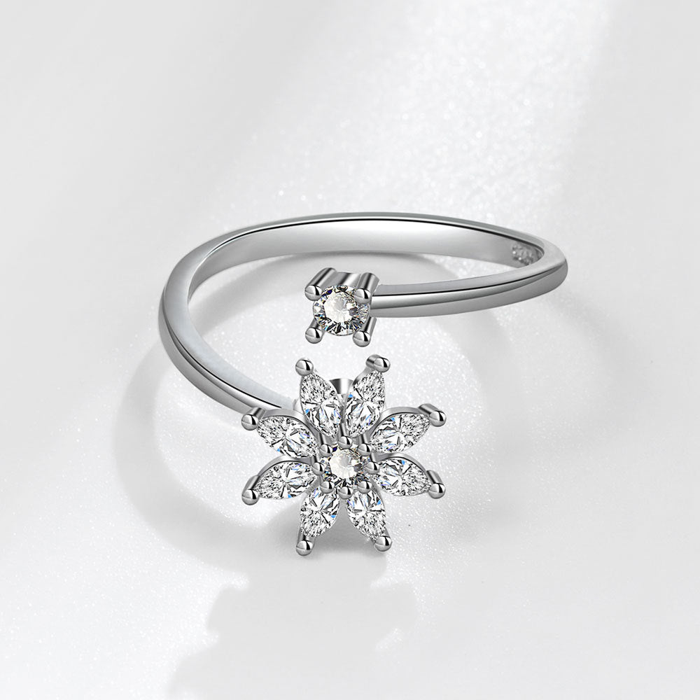 S925 Silver Snowflake Spinning Ring