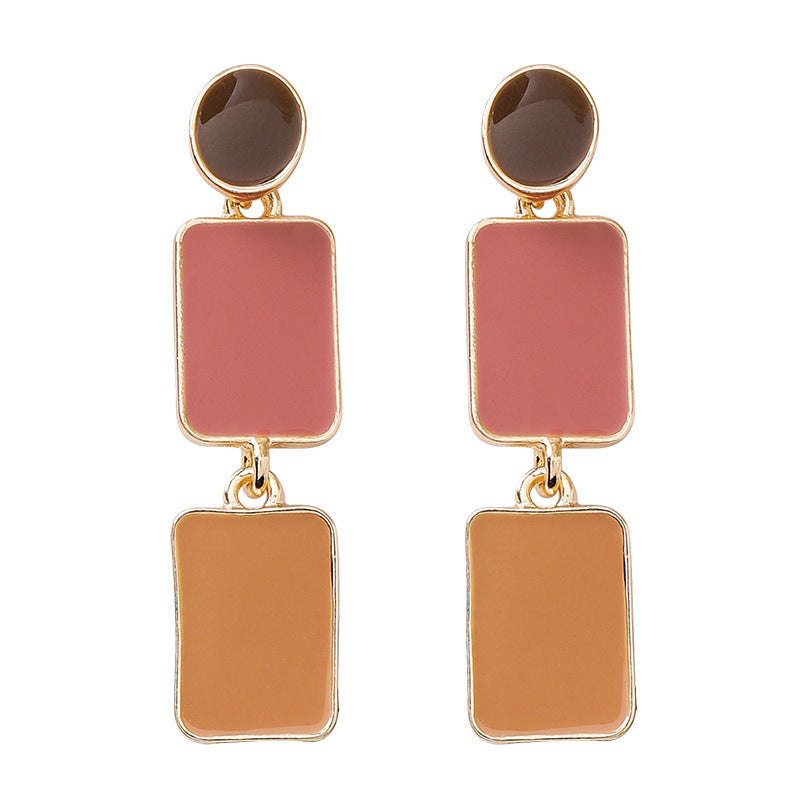 Women's Simple Retro Oil Painting Morandi Earrings