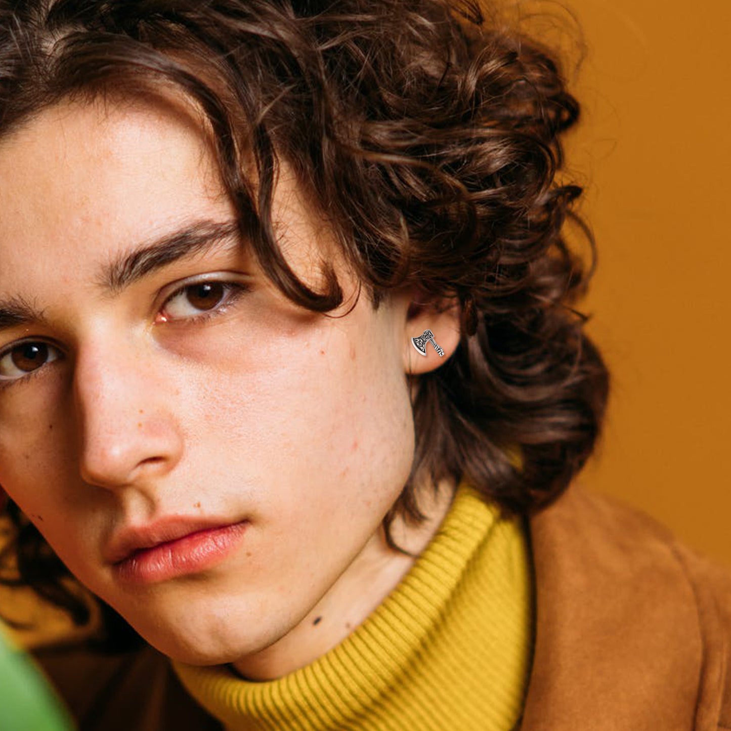 Sterling Silver Viking Axe Stud Earrings