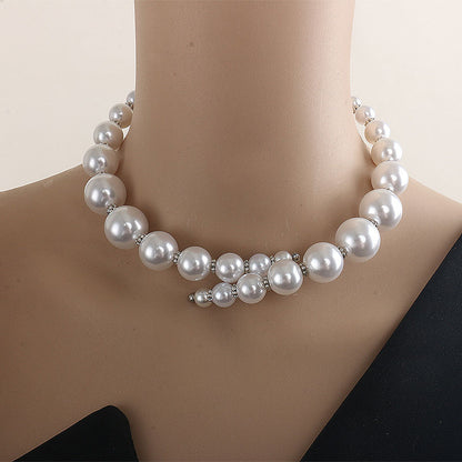 Female Open Size Pearl Collar Necklace