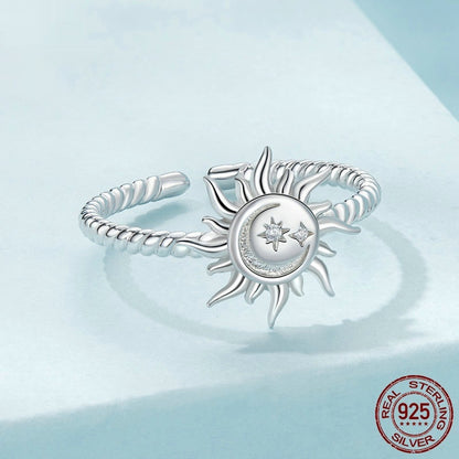 Warm Sun S925 Sterling Silver Adjustable Ring