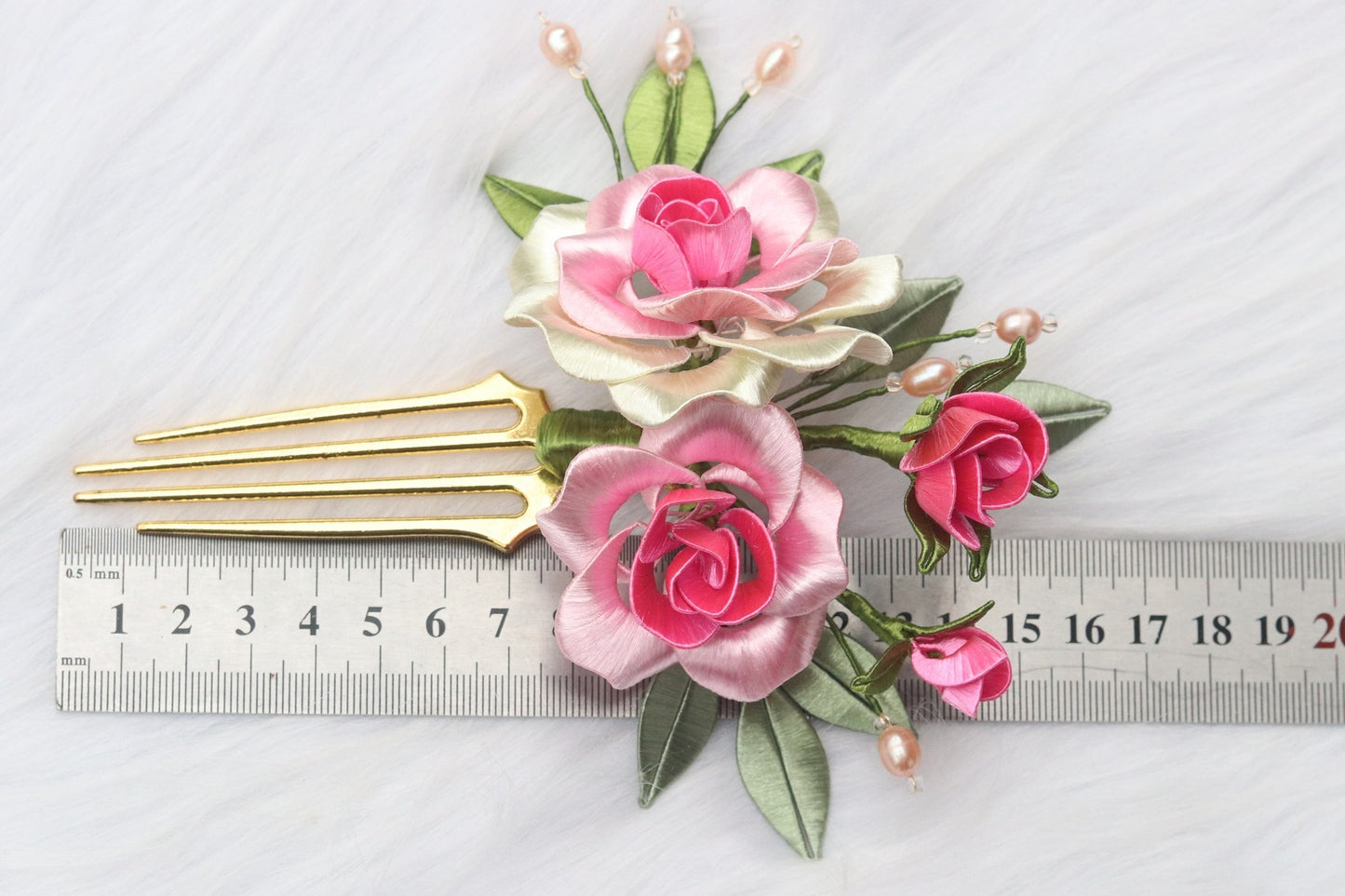 Twisted Flower Curling Gradient Peony Camellia Hair Comb
