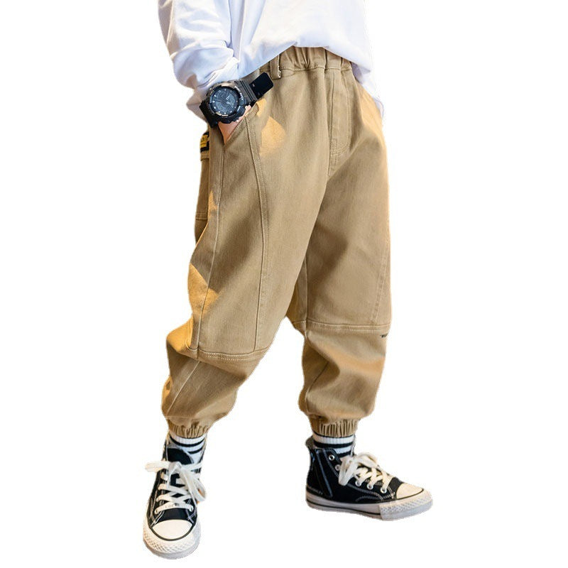 Boys' Middle And Older Children's Footwear Overalls Trousers