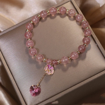 Strawberry Quartz Bracelet Women's Korean-style Fresh Fairy Style