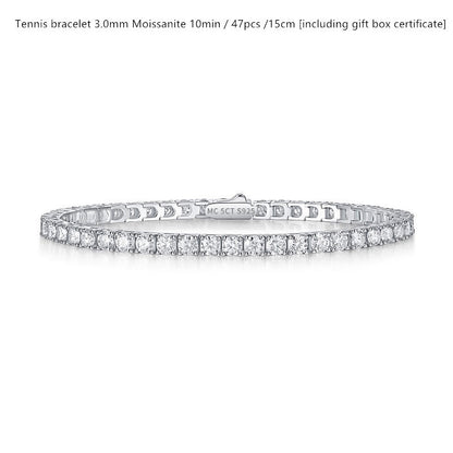 Sterling Silver D Color Moissanite Tennis Bracelet For Women