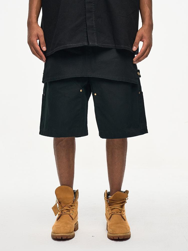 Summer Men's Detachable Multifunctional Pocket Knee Shorts