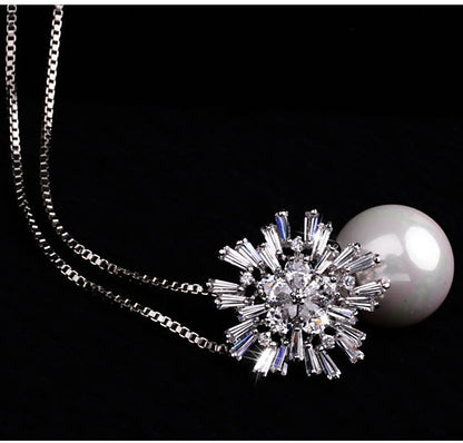 Pearl zircon necklace