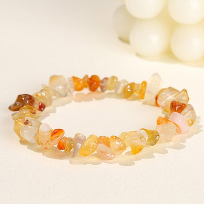 Natural Crystal Agate Colorful Gravel Stretch Bracelet