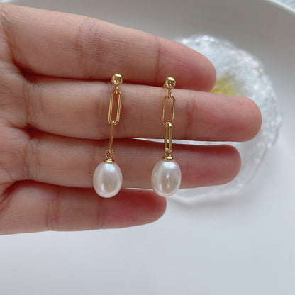 S925 Sterling Silver Pearl Fresh And Cute Earrings Eardrop