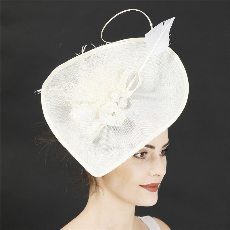 Retro Restaurant Party Headdress Ladies Banquet Hat Feather Hair Accessories