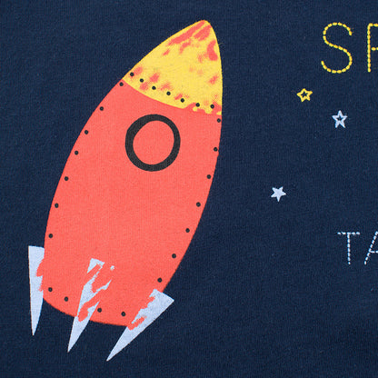 Children's rocket print T-shirt