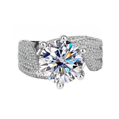 925 Sterling Silver Moissanite Diamond Ring