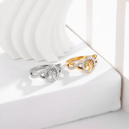 Lucky Tree Stainless Steel Hollow Color Retention Fashion European And American Style Popular Ring