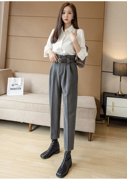 Women's Straight Leg Harlan Pants, New Autumn Outfit, Loose Fitting Suit Pants