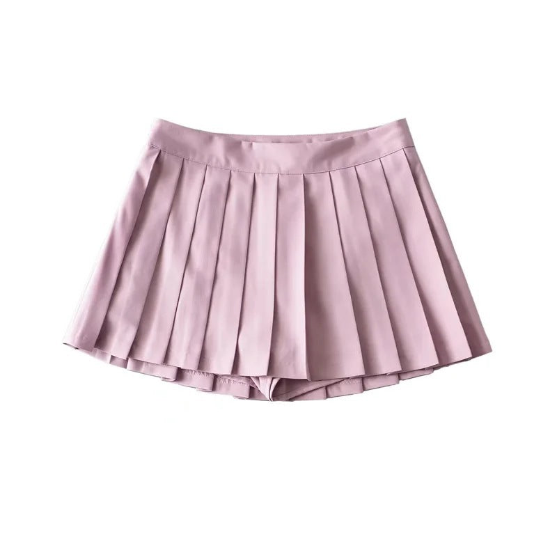 Girl's Pleated Skirt Women's Summer Short Skirt Korean Style High Waist Suit Draping Anti-exposure A- Line Skirt