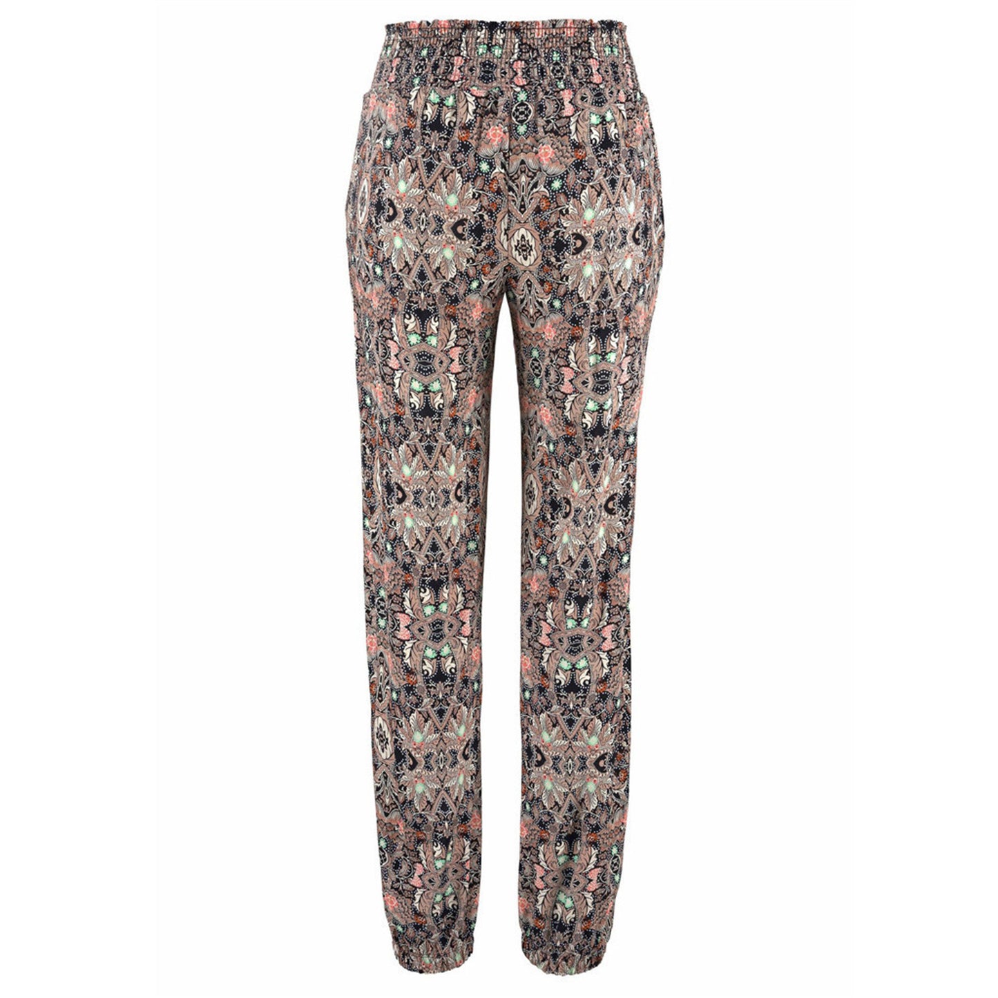 Women's Summer New Women's Fashion High Waist Floral Leisure Tappered Slim Thin Trousers