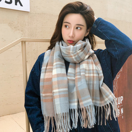 Women's Korean-style Autumn And Winter Plaid Scarf