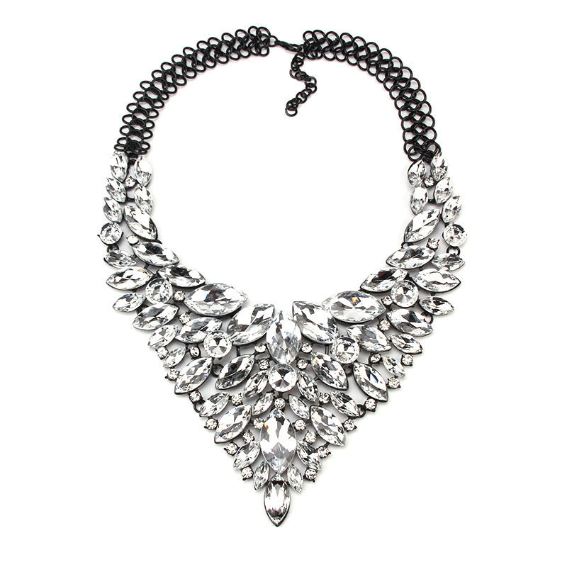 Alloy Rhinestone Necklace Luxury Full Diamond Sweater Chain