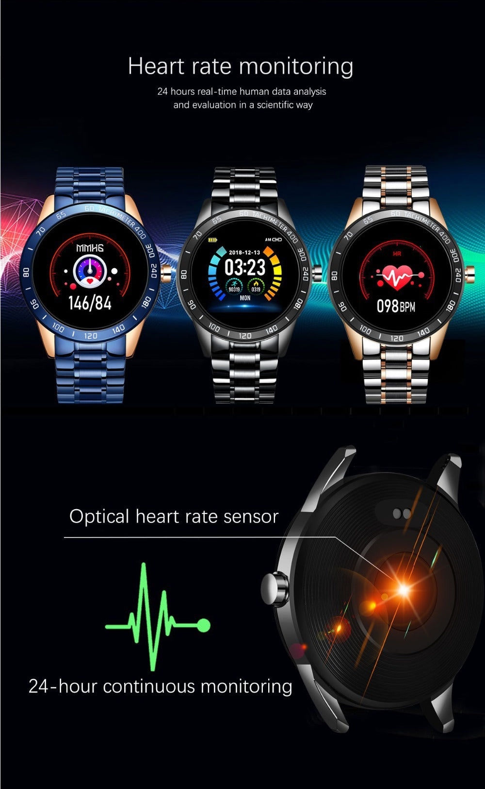 Steel belt multifunctional smart watch