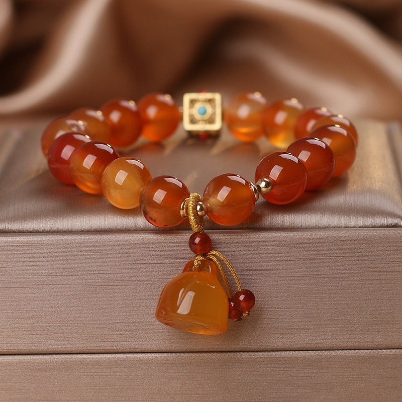 Natural Agate Bracelet For Women Light Luxury Minority Lotus Seedpod