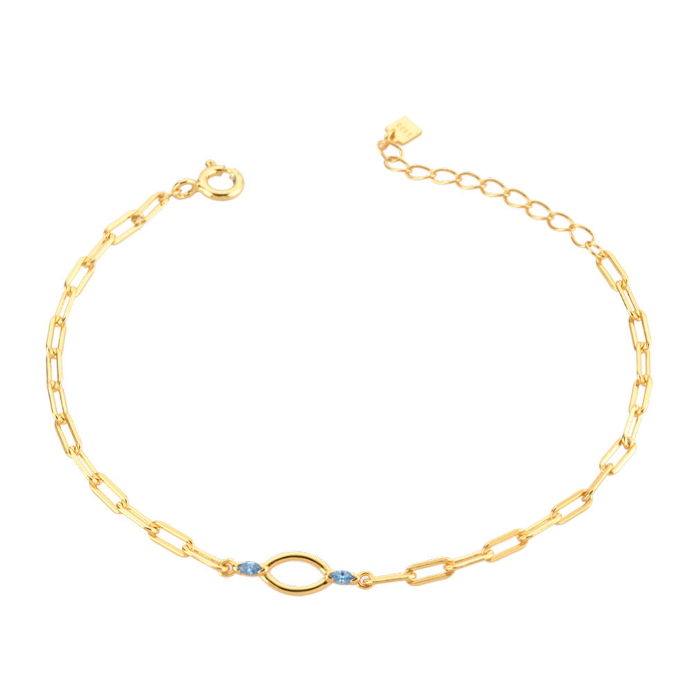 Rectangular Chain Horse Eye Long Bracelet